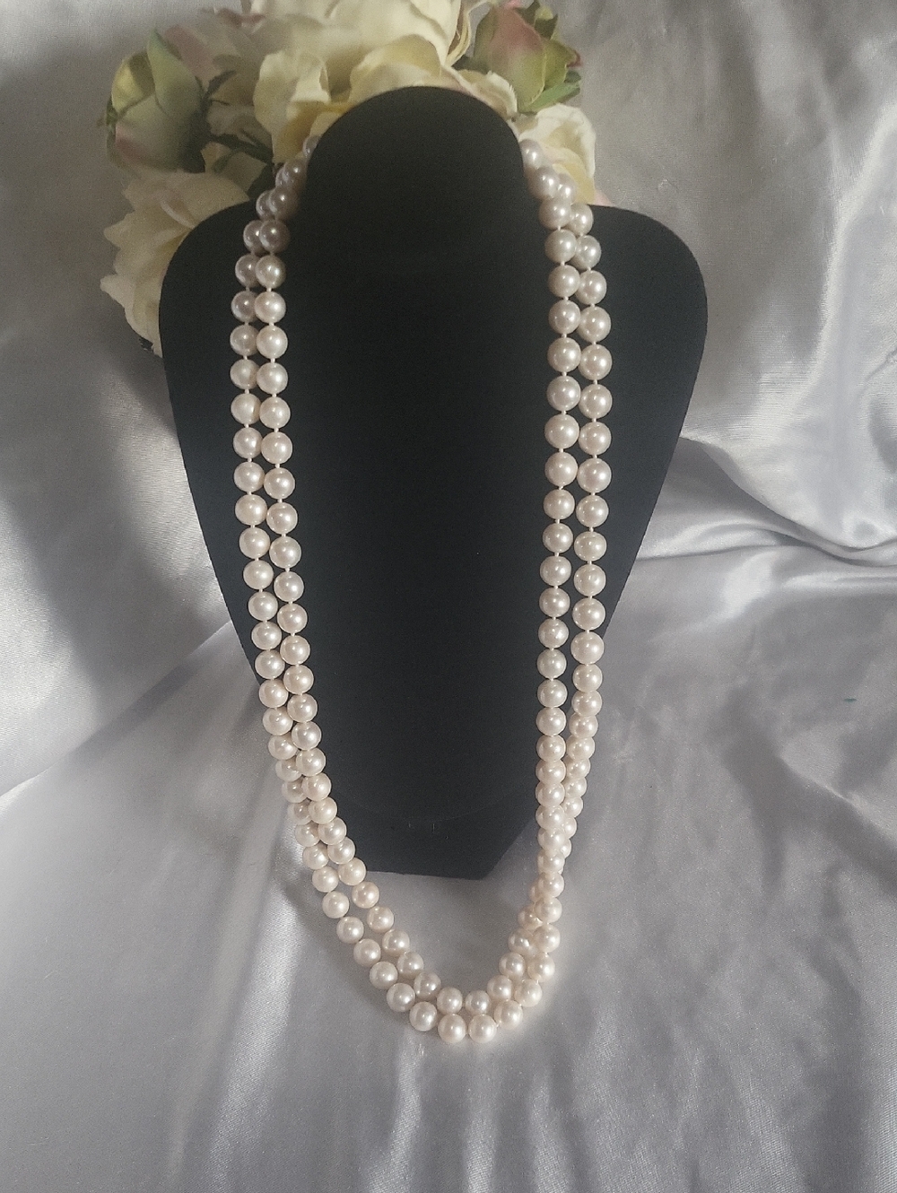 Genuine Pearl Necklace Long 50+ Inches Endless Strand Of Pearls !!!!